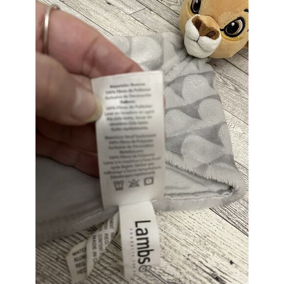 Disney Baby Lion King Simba Lovey Security Blanket Lambs and Ivy Gray Plush - Picture 3 of 7